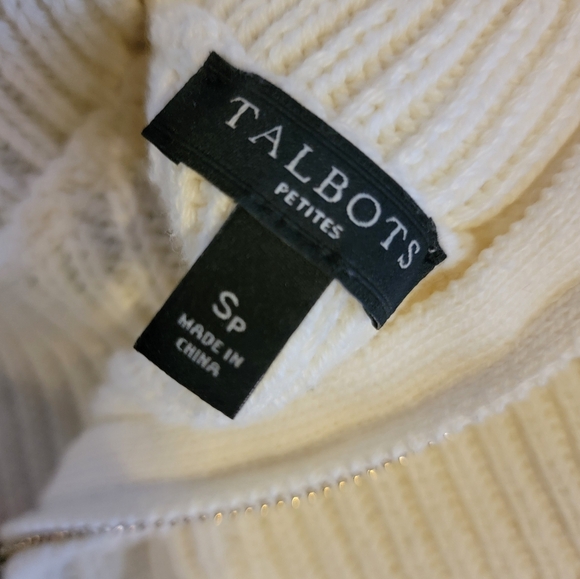 Talbots Mock neck knit Embroidered Flower Sweater - Picture 2 of 7